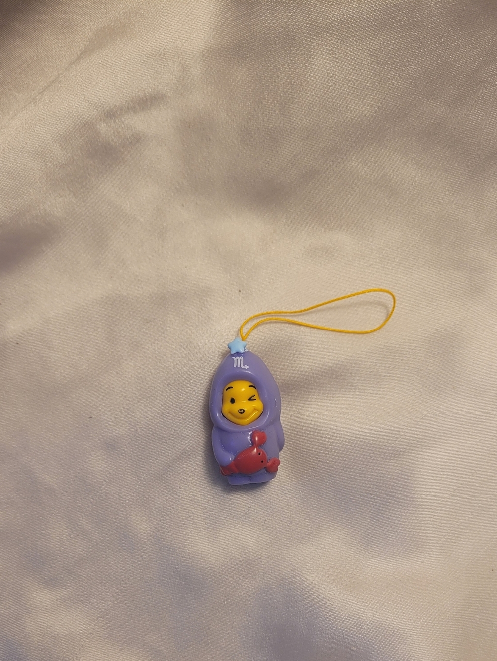 Purple Scorpio Peek A Pooh Zodiac Figure Charm with Red Crab